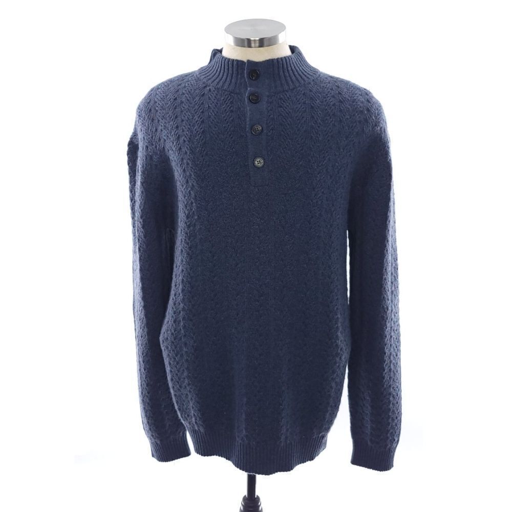 Mauricio Baldassari 4 Button Mock 4ply Cashmere Long Sleeve Mens Sweater 3XL